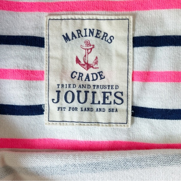 Joules Harbour Boat Neck Striped Breton Top in Neon Multi - Picture 8 of 11